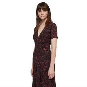 ALLSAINTS Seeta Rose Midi Wrap Dress Medium